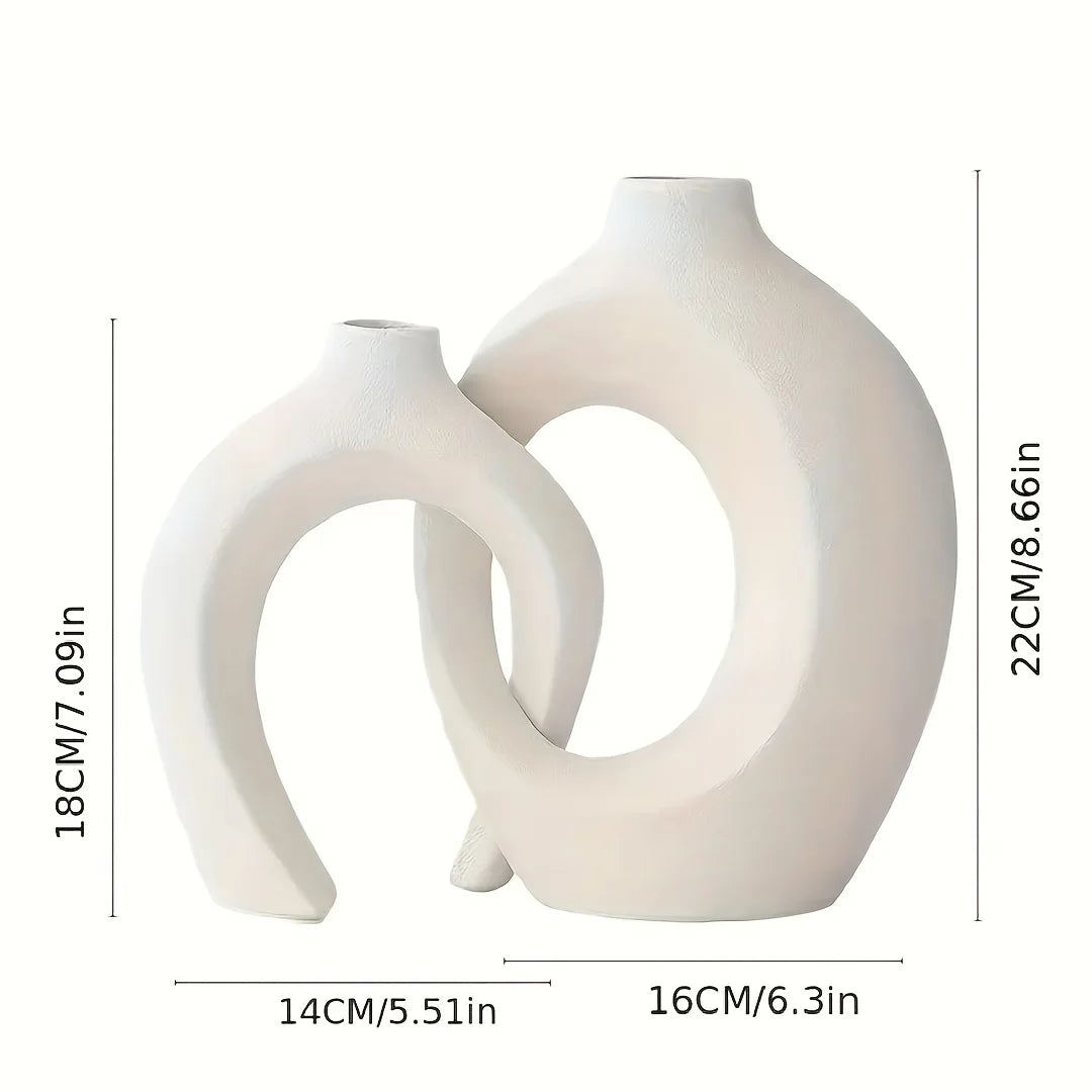 Nordic Modern Ceramic Hollow Vase Set